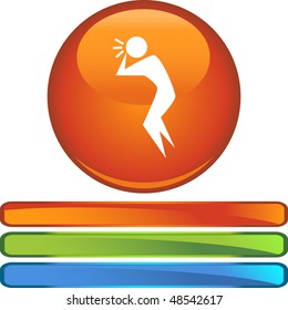 Dizzy figure web button isolated on a background