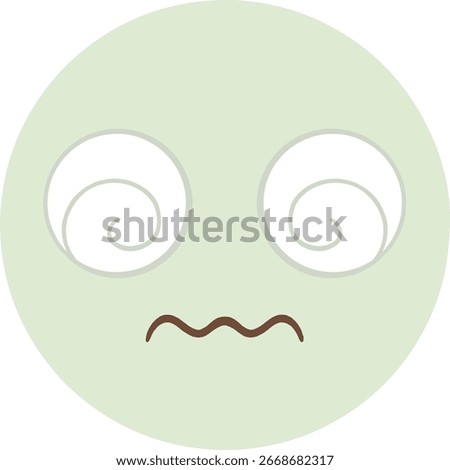 A dizzy green face emoji