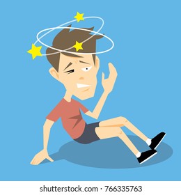 Dizzy Man Falling Down-vector Cartoon