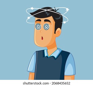 Dizzy Man Feeling Sick Vector Cartoon Illustration

Nauseated inebriated person having spinning head symptoms
