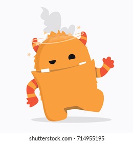 dizzy monster flat illustration