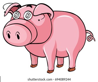 Pig Jumping Cartoon Swine Jump Illustration Stock Vector (Royalty Free ...