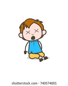 Dizzy Screaming Face - Cute Cartoon Kid Vector
