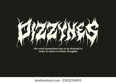 Dizzynes Metal Typography – Brutal Deathcore Font for T-Shirt and Poster Design