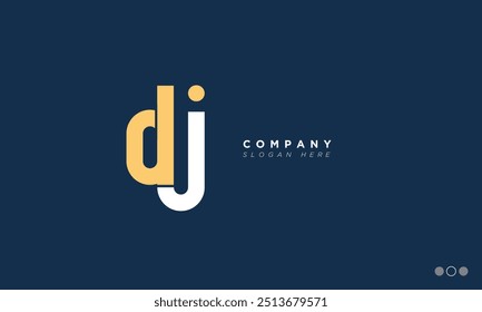 Letras del alfabeto de DJ Iniciales Logotipo del monograma JD, D y J