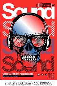 DJ Artwork T-Shirt Design Ilustration graphic geometric shapes Skull 