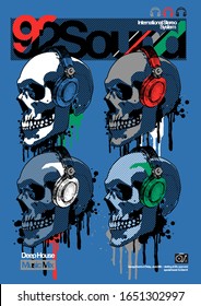 DJ Artwork T-Shirt Design Ilustration graphic geometric shapes Skull