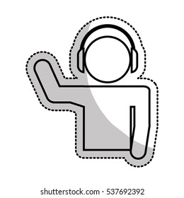 dj avatar playing music vector illustration design