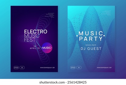 Dj Background. Concert Vector. Discotheque Electro Template. Pink Edm Set. Techno Flyer. Nightclub Radio Invitation. Blue Dance Banner. Violet Dj Background