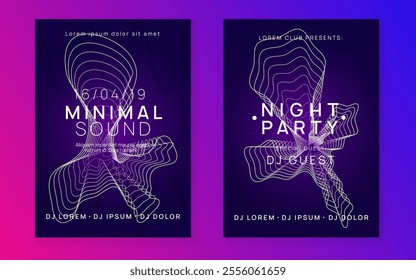 Dj Background. Soundwave Audio Illustration. Fest Concert Graphic. Green Music Event. Discotheque Magazine. Blue Sound Poster. Electro Cover. Pink Dj Background