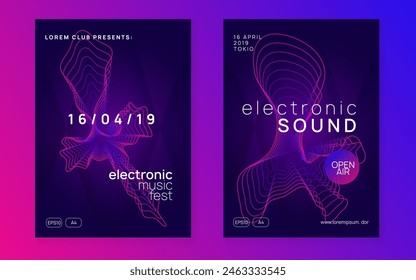 Dj Background. Violet Discotheque Set. Night Club Flyer. Psychedelic Beat Invitation. Party Concert Template. Blue Edm Design. Trance Cover. Pink Dj Background
