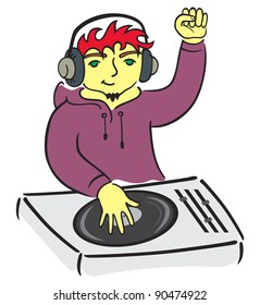 DJ behind console