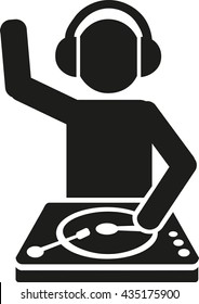 DJ behind turntables