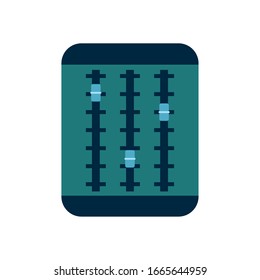 dj board flat style icon design, Music sound melody song musical art and composition theme Vector illustration