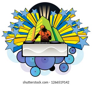 A DJ boy mixing music
