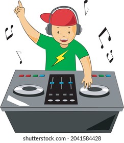 dj boy playing electronic music