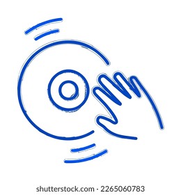 dj brush on white background, vector illustration.
