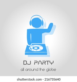 Dj card party invitation. vector illustration