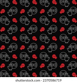 Patrón de repetición de cinta DJ hermosa ilustración vectorial de fondo