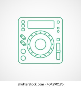 DJ CD Player Green Icon On White Background