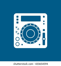 DJ CD Player Icon On Blue Background