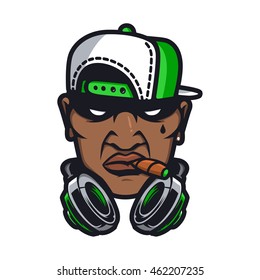 Carácter Dj en estilo vectorial de caricatura