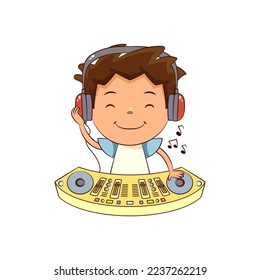 Dj, child, mixer, turntable, happy cute kid