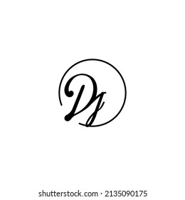 Concepto femenino de círculo DJ logotipo inicial mejor para la belleza y la moda