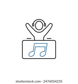 dj concept line icon. Simple element illustration. dj concept outline symbol design.