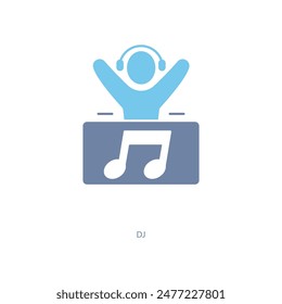 dj concept line icon. Simple element illustration. dj concept outline symbol design.
