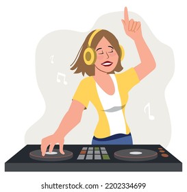 Dj Concept Person Standing Turntable Mixer Stock Vector (Royalty Free ...