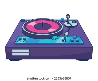 icono de estilo de arte pop de la consola de dj 90s