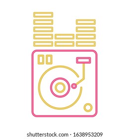 dj console neon lights icon vector illustration design