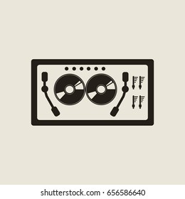 DJ control panel. Modern music. Sound, audio mixer, disco, party.