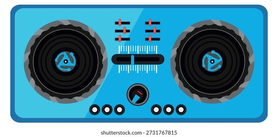 Icono de dibujos animados de controlador de DJ. Panel de música Electrónica