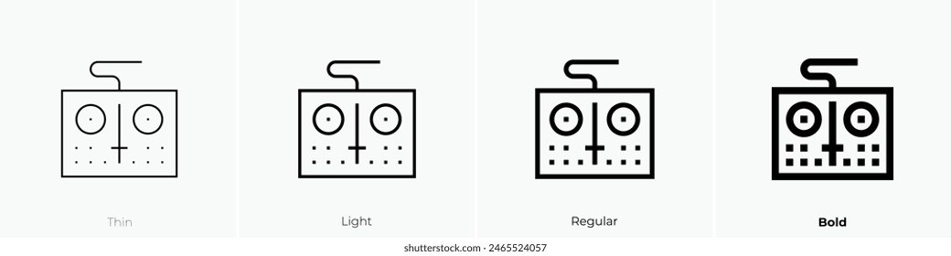 dj controller icon. Thin, Light Regular And Bold style design isolated on white background