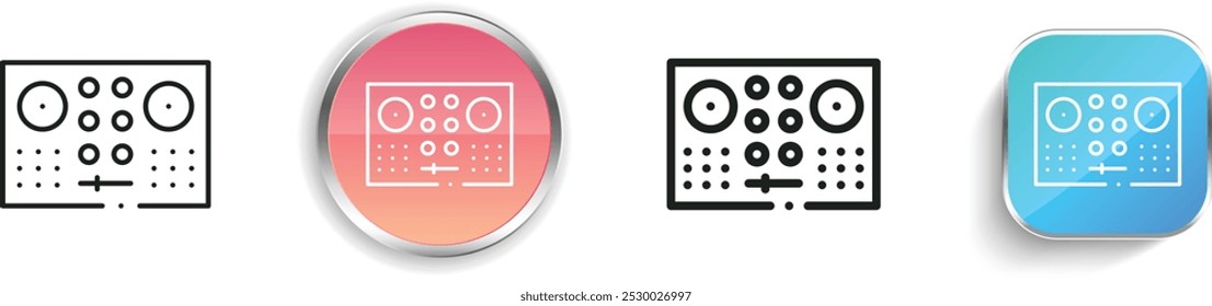 dj controller icon. Thin Linear, Regular and Button Style Design Isolated On White Background