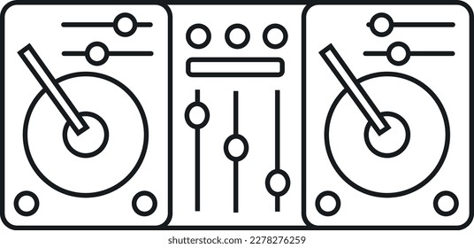 DJ Controller DJ Mezclador de línea Icono de imagen de línea - (archivo editable) Ilustración vectorial