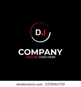 DJ creative modern letters logo design template