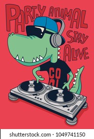 dj crocodile vector design