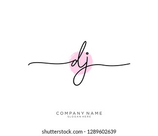 DJ D J Initial handwriting logo template