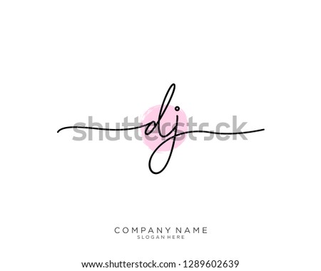 DJ D J Initial handwriting logo template