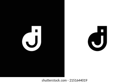 DJ D J Logo Monogram with Black and White Colors