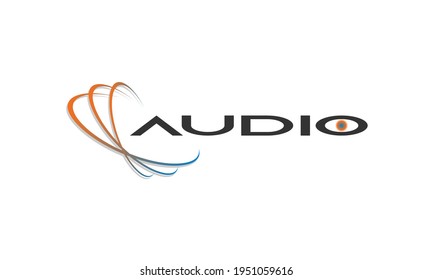 DJ Dance Party Logo, Recording Studio Emblem, Audio Wave and Light Dark Gradient Background