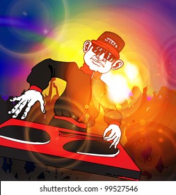 Dj Dancing People Vector Stock Vector (Royalty Free) 99527546 ...