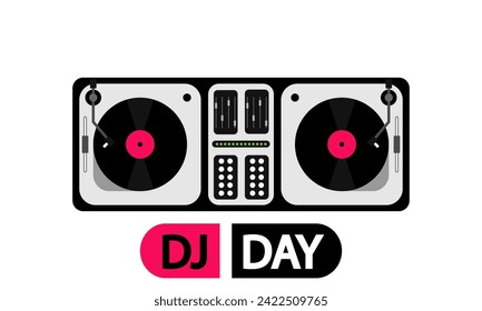 consola de DJ day, ilustración de arte vectorial.