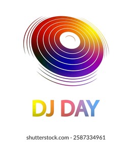 DJ day record, vector art illustration.
