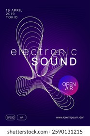 Dj Design. Edm Trance Template. Blue Discotheque Banner. Dance Flyer. Pink Music Poster. Festival Cover. Electronic Disco Invitation. Violet Dj Design