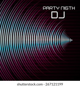 DJ design over black background, vector illustration.