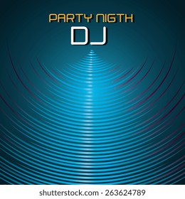 DJ design over blue background, vector illustration.